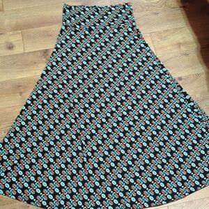 LuLaRoe Geometric Abstract Dipped Slinky Maxi Skirt Dress L